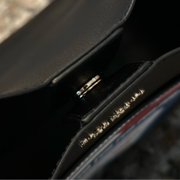 NEW KATE SPADE LARGE BLACK NOVELTY COLLECTIBLE HAPPY TO SERVE YOU LEATHER TOTE - Picture 10 of 11